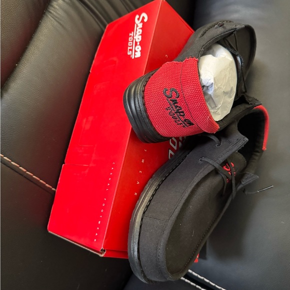 Snap-on Slip On Work Shoes Size 8 NIB | Black Red Shop Mechanic Shoes